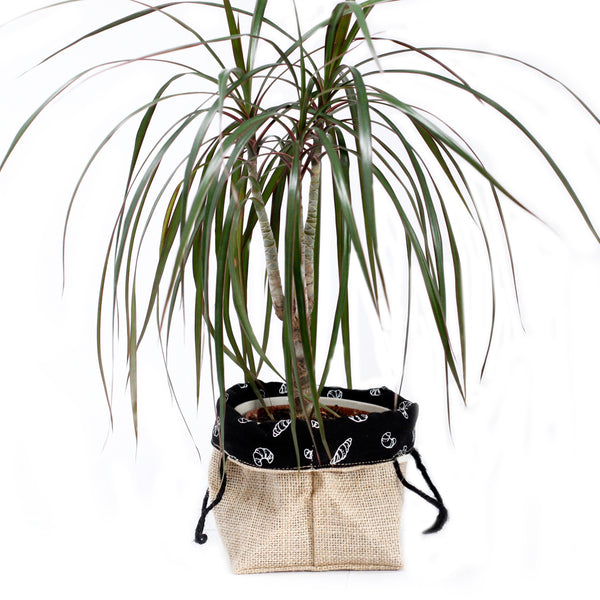 Black Jute & Cotton Gift Bag