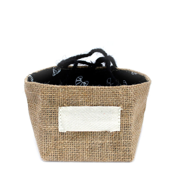 Black Jute & Cotton Gift Bag