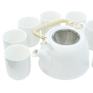 Ceramic Teapot, Strainer and Cup Set