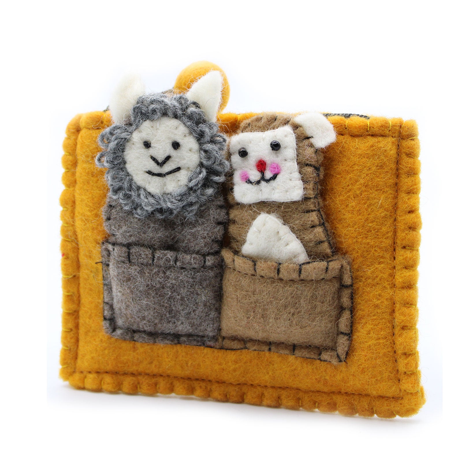 Felt Pouch Purse with Finger Puppets - Bear & Sheep