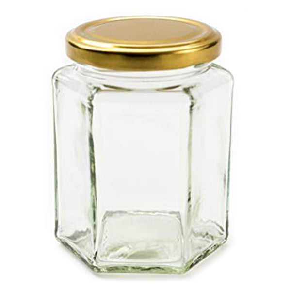 Hexagonal Glass Jam Jar 150ml