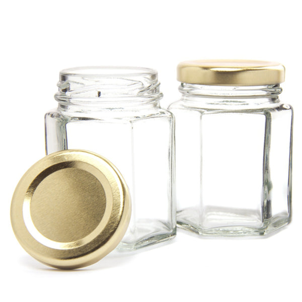 Hexagonal Glass Jam Jar 150ml