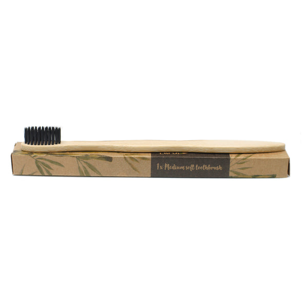 Medium Soft Black Bamboo Toothbrush