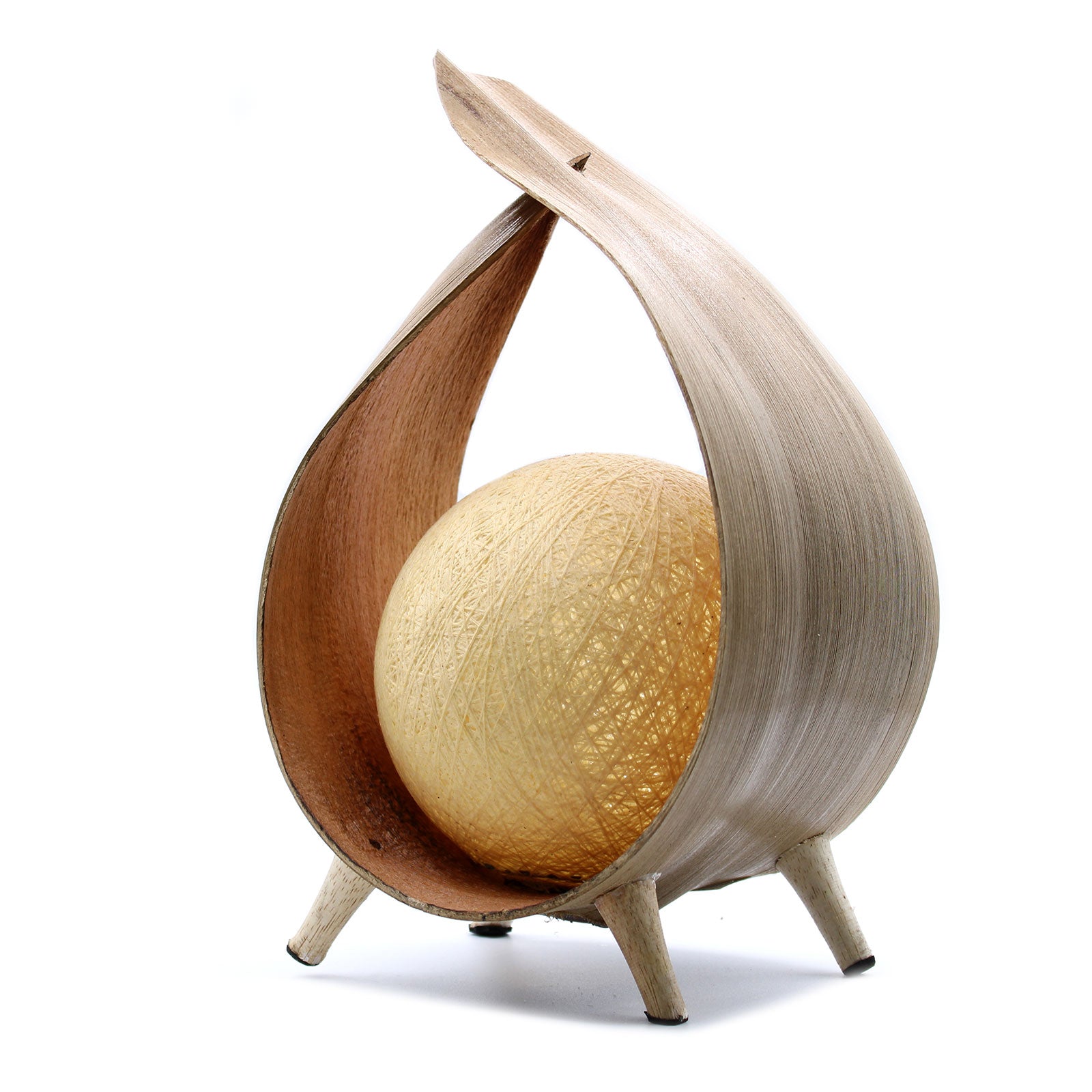 Natural Coconut Lamp - Light Brown Loop