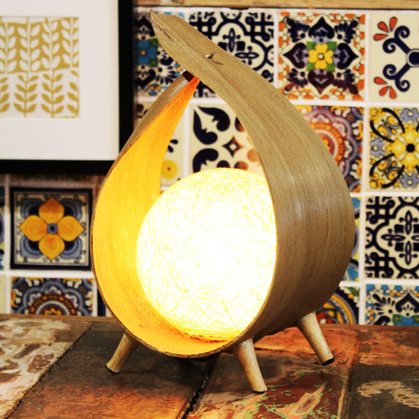 Natural Coconut Lamp - Light Brown Loop