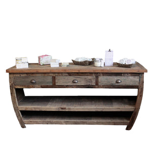 Recycled Wooden Shelved Console Table