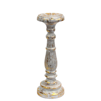 White Wooden Candlestick